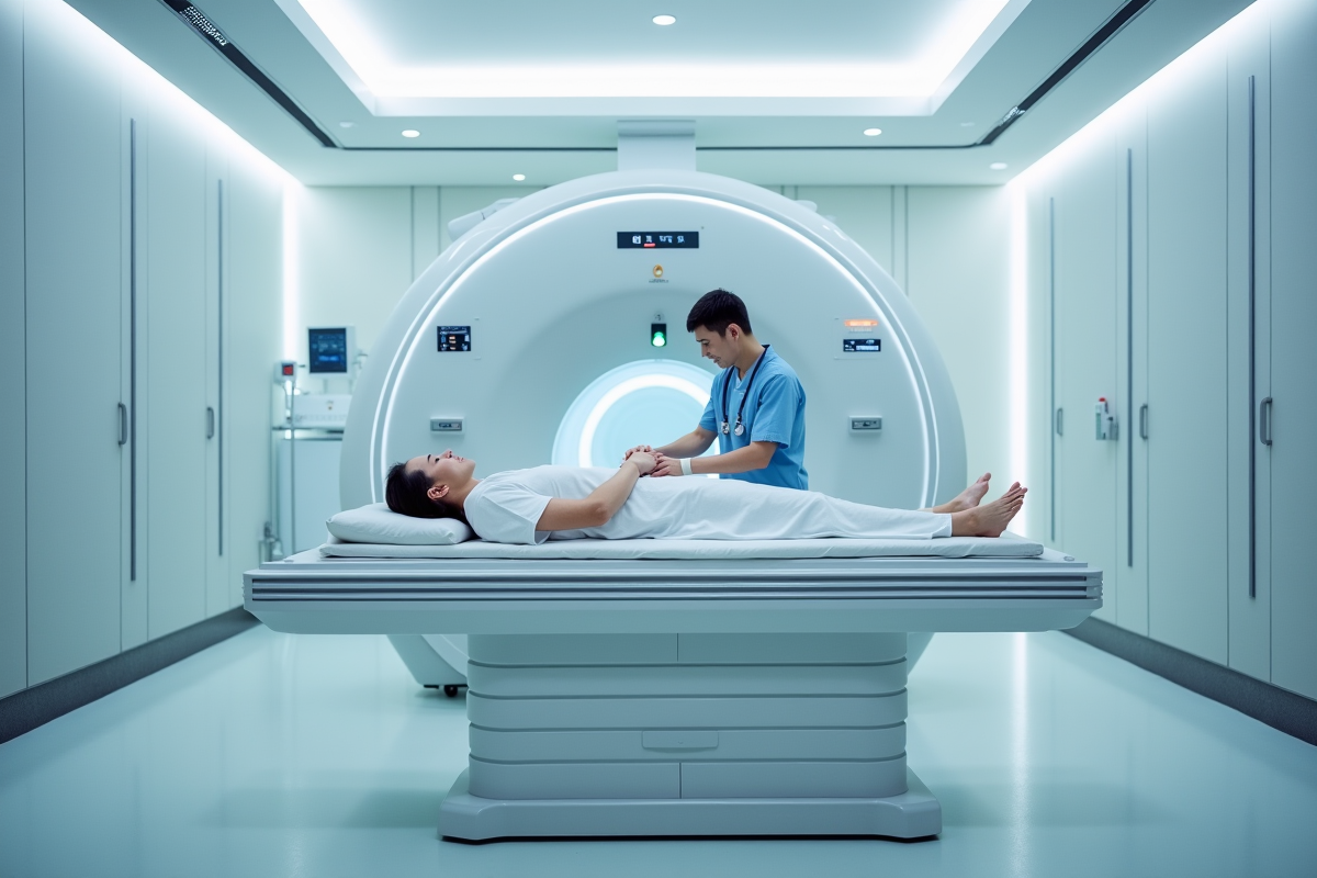 Machine MRI avancée dans une salle propre et lumineuse