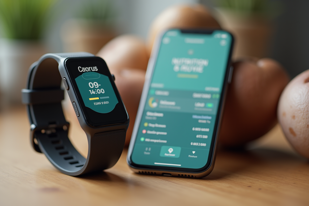 Smartphone avec application nutrition et tracker fitness